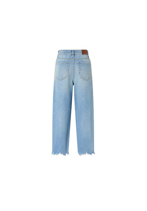 Jeans Pinko donna Estelle Egg 103857 A2E5 Blu cotone egg fit lyocell ampia orlo sfrangiato PINKO | Jeans | 103857 A2E5PJN